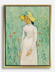 Van Goghs Serene Stroll Canvas Print Gold