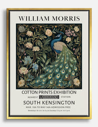 William Morris Peacock Botanical Canvas Print Gold