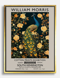 Peacock Elegance by William Morris Canvas Print Gold