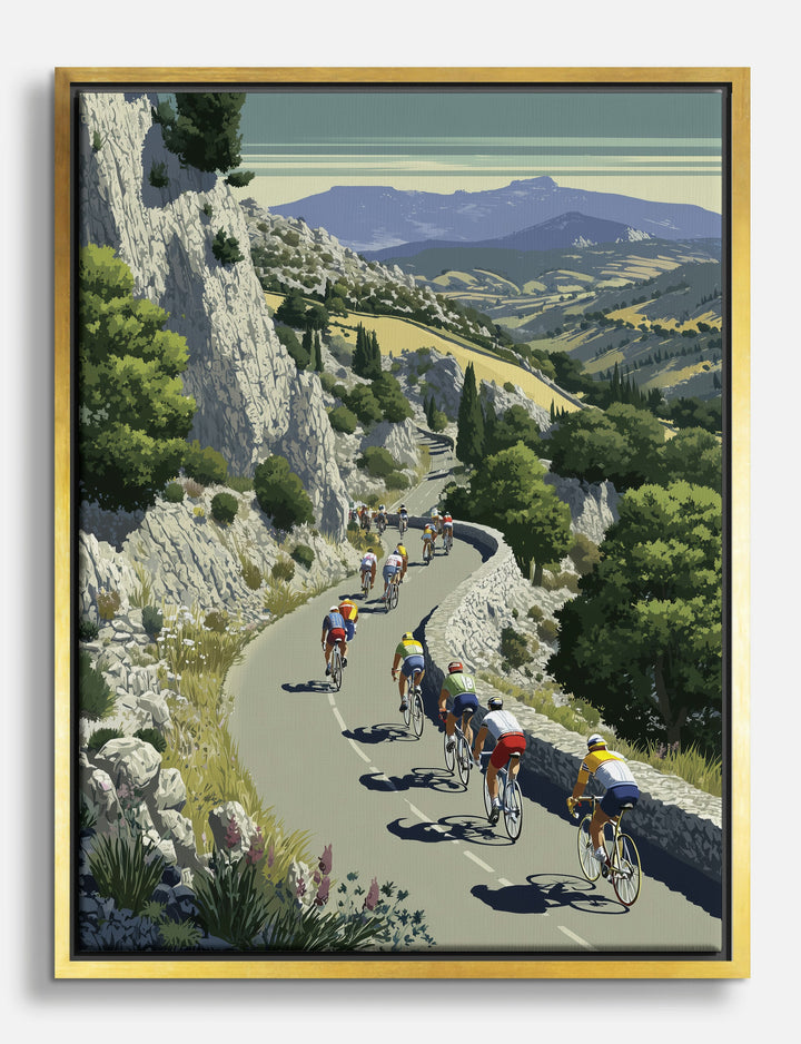 Mountain Ride Adventure Canvas Print Gold