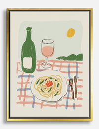 Sunlit Italian Table Canvas Print Gold