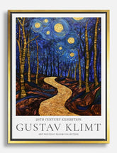 Klimts Starry Forest Canvas Print Gold