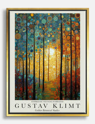 Klimt Sunlit Forest Canvas Print Gold