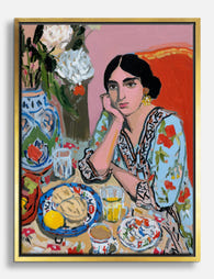 Pensive Afternoon Muse Canvas Print Gold