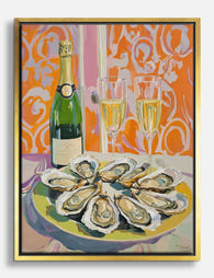 Champagne & Oysters Soirée Canvas Print - Gold