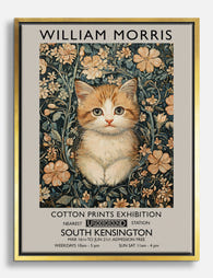 William Morris Kitten Charm Canvas Print Gold