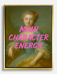 Main Character Vibes Canvas Print Gold