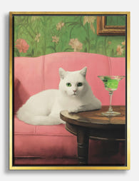 Charming Whiskers Canvas Print Gold