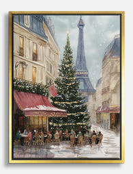 Parisian Holiday Magic Canvas Print Gold