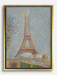 Eiffel Tower by Seurat Canvas Print Gold