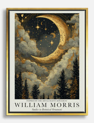 William Morris Moonlit Night Canvas Print Gold