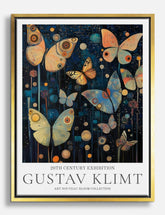 Klimts Night Butterflies Canvas Print Gold