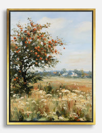 Apple Tree in the Meadow Canvas Print Gold