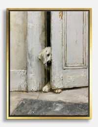 Waiting at the Door Canvas Print Gold