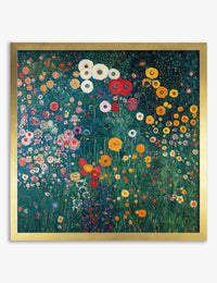 Cottage Garden in Bloom after Klimt Art Print Gold