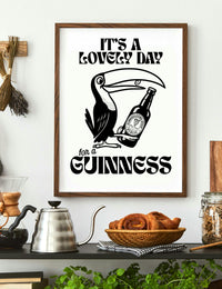 Affiche toucan Guinness vintage et joyeux