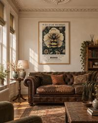 Lifestyle: living room — A parlour-floor brownstone in Brooklyn — original ceiling medallion, picture rail, wide-plank walnut floors, tall double-hung windows with marble sills