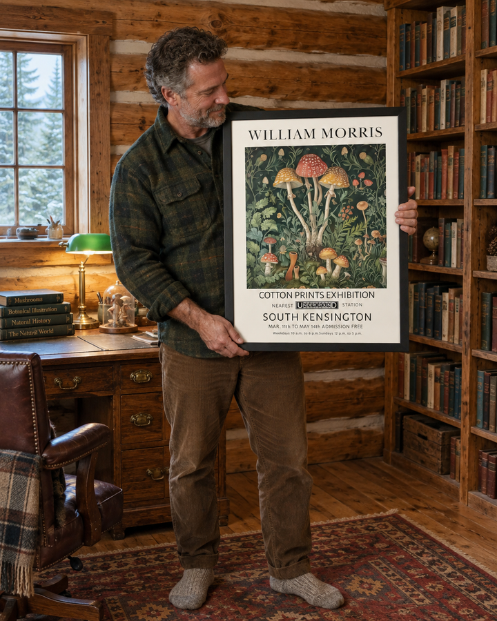 Lifestyle: home office / study — A Colorado log cabin study turned reading room — rough-hewn log walls, a built-in desk, and floor-to-ceiling bookshelves that blend the practical with the antiquarian
