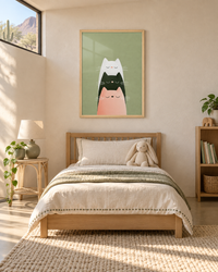 Lifestyle: kids' room — Desert-modern single-storey house in Scottsdale, Arizona — clean stucco walls, clerestory windows, polished concrete floors, and indoor-outdoor living with mountain light flooding every room