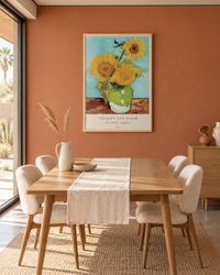 Lifestyle: dining room — Phoenix mid-century block house, 1958, single storey, wide overhanging eaves, desert light flooding a clean dining room