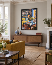 Lifestyle: living room — A detached Victorian villa in Surrey — high ceilings, picture rails, bay window to the front, generous proportions and a calm, book-loving household.