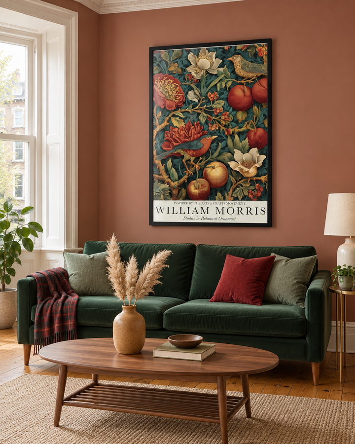 Lifestyle: living room — A bay-windowed Boston triple-decker flat on the parlour floor, with wood-frame construction, painted trim and generous natural light from the front bay