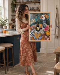 Lifestyle: kitchen — Georgian townhouse in Bath — tall sash windows, original panelling, limestone flagstone kitchen floor, the walls a confident chalky off-white with hints of warmth
