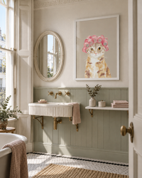 Lifestyle: bathroom — A Brighton Regency townhouse with bow windows, pastel-painted stucco exterior and characteristically tall, airy rooms on the first floor.