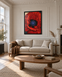 Lifestyle: living room — A tall-ceilinged Georgian townhouse in Edinburgh's New Town, owned by a couple in their 40s celebrating their anniversary — wide-plank oak floors, symmetric sash windows, off-white panelled walls, a marble chimneypiece.