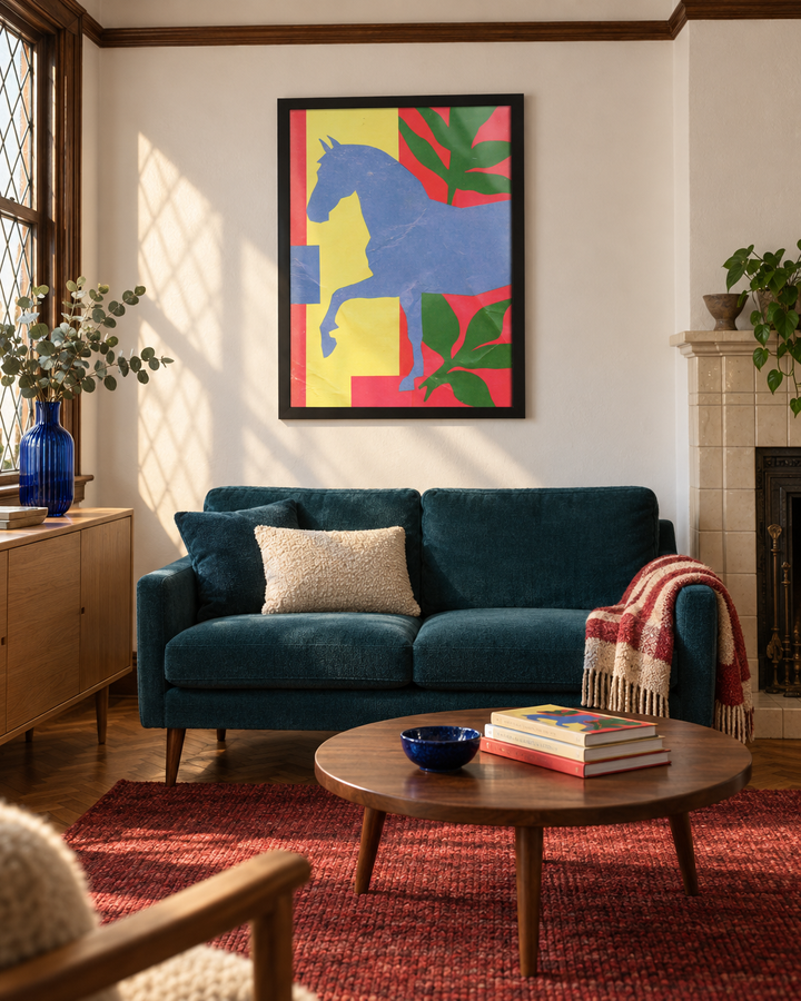 Lifestyle: living room — A 1920s Detroit Tudor Revival semi-detached, steeply gabled, with leaded-glass casements, oak trim and a generous front parlour repainted in warm off-white
