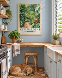 Lifestyle: kitchen — Key West conch house kitchen, compact and light-filled with clapboard walls painted pale powder blue, open shelving, and a relaxed tropical-coastal sensibility