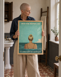 Lifestyle: bathroom — Bristol Clifton Georgian flat on a tall-windowed terraced street — high ceilings, original cornicing, walls in layered warm neutrals, lightly personal and book-rich