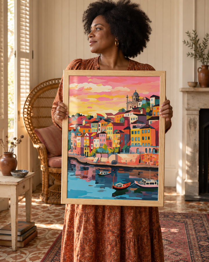 Lifestyle: living room — A narrow New Orleans shotgun house in the Tremé neighbourhood — high ceilings, tall shuttered windows, patterned encaustic floor tiles, and painted tongue-and-groove walls giving a layered, lived-in warmth.