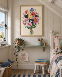 Lifestyle: kids' room — A weathered Cornish coastal cottage with painted timber board walls, small casement windows and the relaxed, layered warmth of a family home used every season.