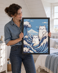 Lifestyle: kids' room — Nantucket grey-shingle cottage, first-floor kids' bedroom — low ceiling with white-painted shiplap, a dormer window washing morning light across painted floorboards, a cheerful seaside character throughout.