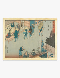 Edo Street Life by Hiroshige Art Print Oak