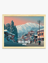 Snowy Nozawa Village Vibes Art Print Oak