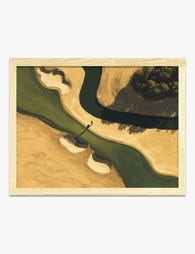 Sunlit Fairway Aerial Art Print Oak