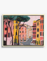 Vibrant Roman Streets Canvas Print Oak