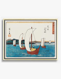 Sailing Boats by Hiroshige Canvas Print Oak