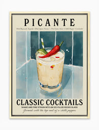 Vintage Cocktail Recipe Art Canvas Print Oak