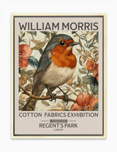 Morris Robin & Florals Canvas Print Oak