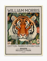 Tiger Textile Art Canvas Print Oak