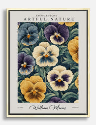 William Morris Pansy Blooms Canvas Print Oak