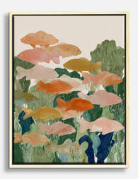 Serene School of Fish Canvas Print Oak