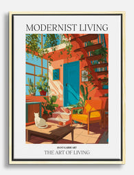 Sunlit Modernist Haven Canvas Print Oak