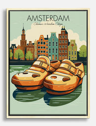 Amsterdam Charm Poster Canvas Print Oak