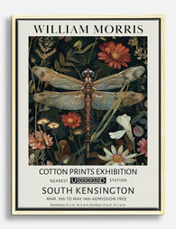 William Morris Dragonfly Vintage Canvas Print Oak
