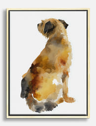 Warm Watercolor Terrier Canvas Print Oak