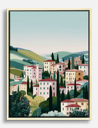 Tranquil Tuscan Village Canvas Print Oak